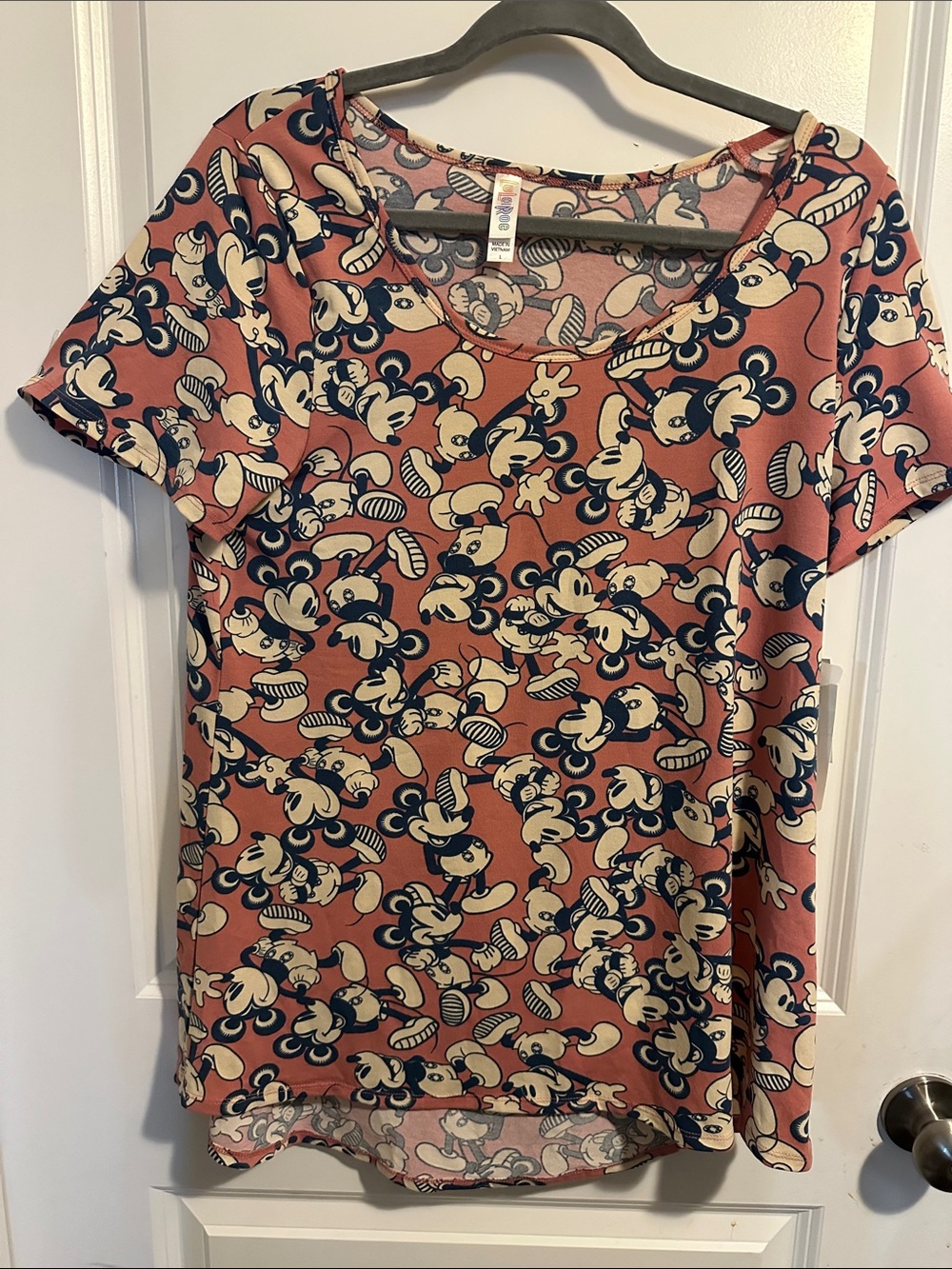 LuLaRoe Pink Disney-Print Short Sleeve Tee